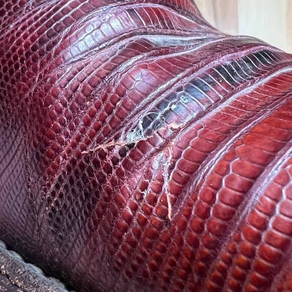 JUSTIN Exotic Teju Lizard Skin Mens Size 8.5 D Cowboy Boots Western Cognac USA main image 6